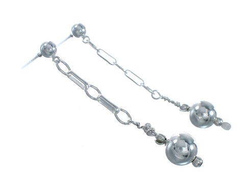 Navajo Sterling Silver Bead Post Dangle Earrings X10922